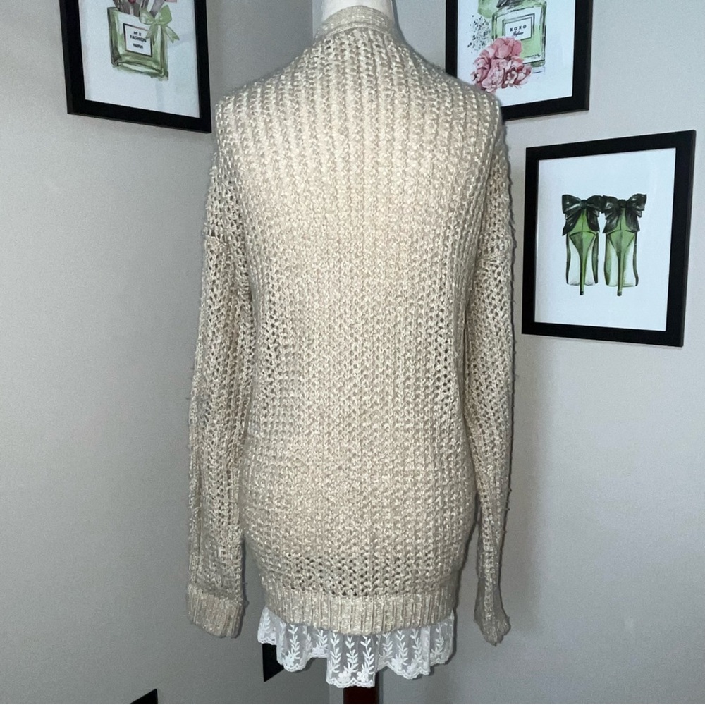 Pol Oversized Longline Cable Knit Button Down Car… - image 7